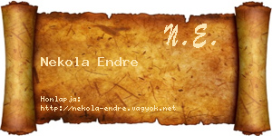 Nekola Endre névjegykártya